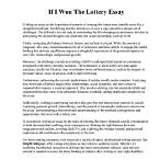winning the lottery essay